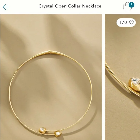 NWT Anthropologie Crystal Open Collar Necklace - Picture 5 of 5